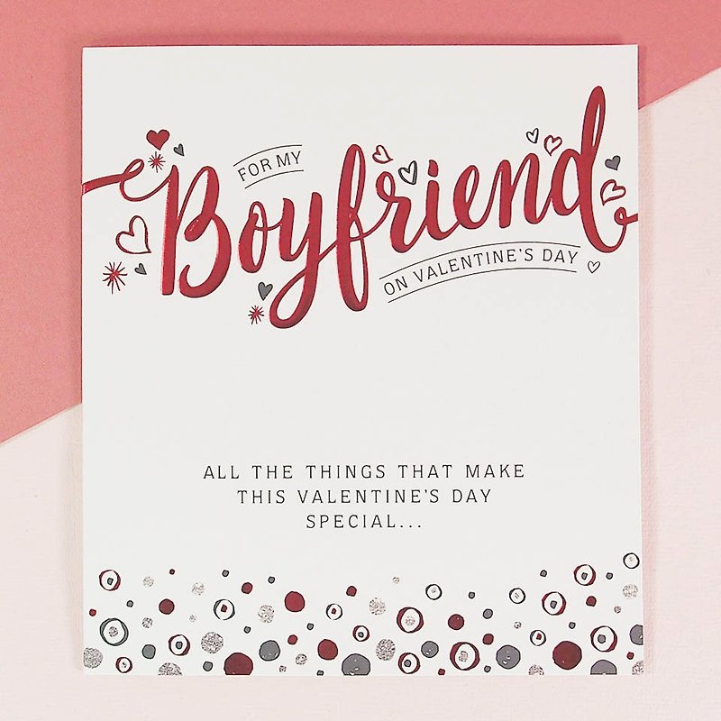 私のボーイフレンドへ[バレンタインデーカード] - カード・はがき - 紙 ホワイト
