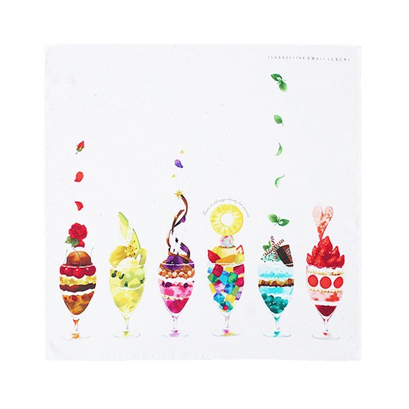 聖代 白色 手帕 41×41cm 100%純棉 日本製造 - 手帕 - 棉．麻 白色