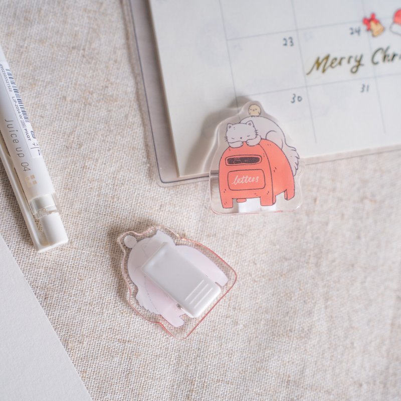 Cat & Mailbox Acrylic Clip - 其他 - 塑膠 