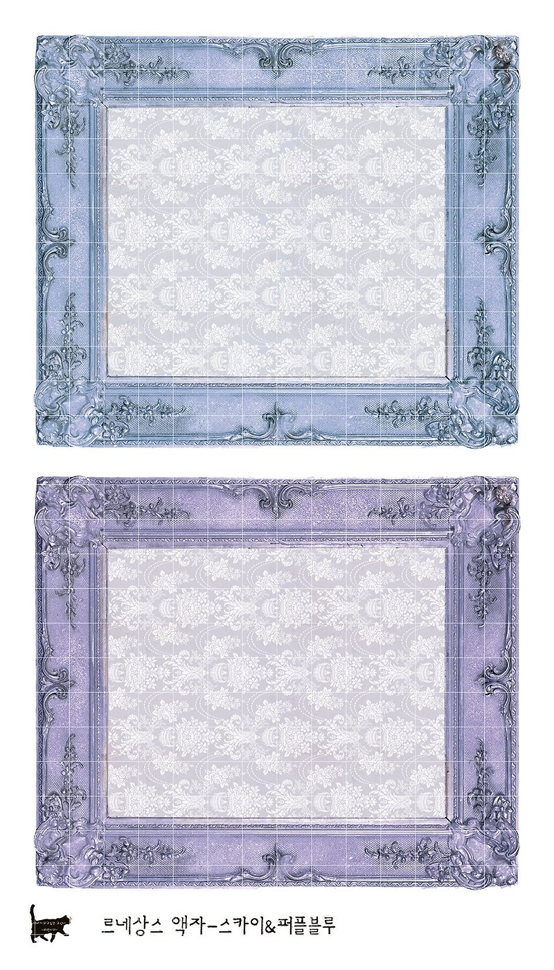Renaissance Frame - Sky & Purple Blue (blue lion) (suyeon) - Stickers - Paper Multicolor