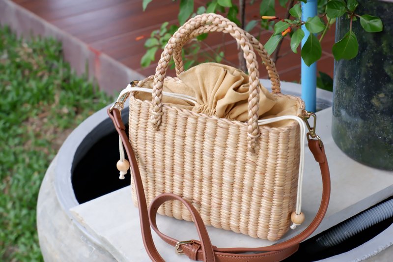 夏日限定 特製禮物 女用手提包 編織包 海灘包 - 手提包/手提袋 - 植物．花 