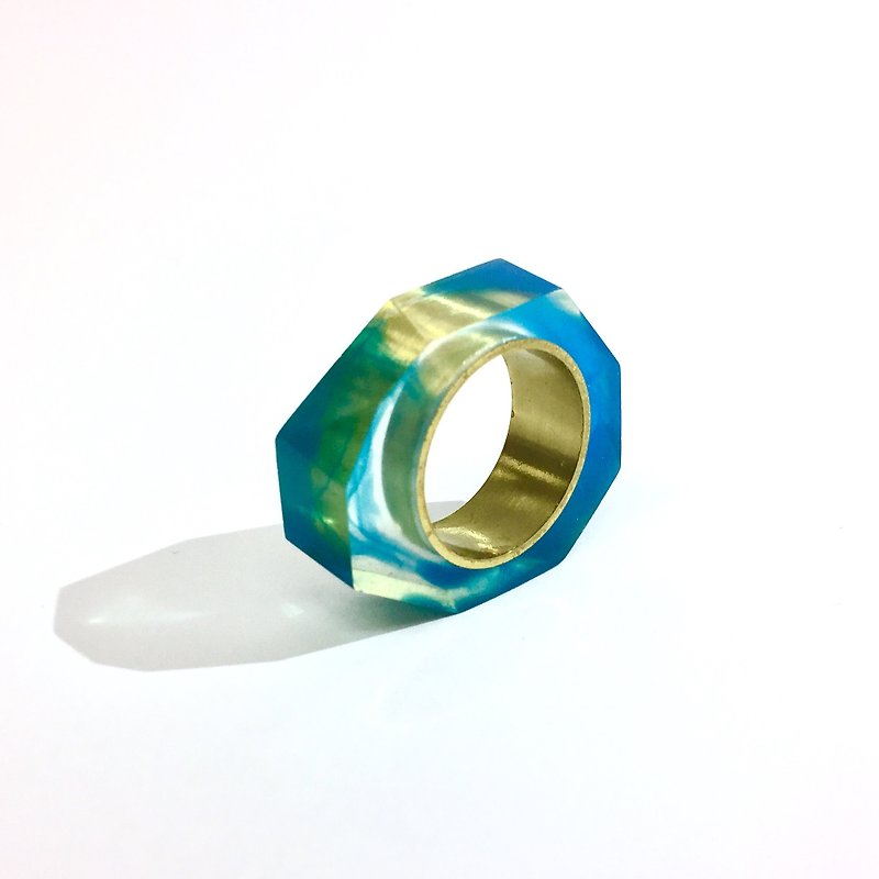 PRISMリング　ゴールド・ブルークリア - 戒指 - 其他金屬 藍色