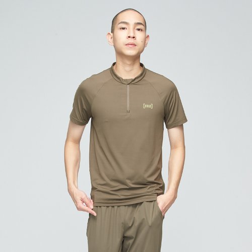VOUX Ultracool-涼感後背透氣拉鍊上衣(男)-瓦綠