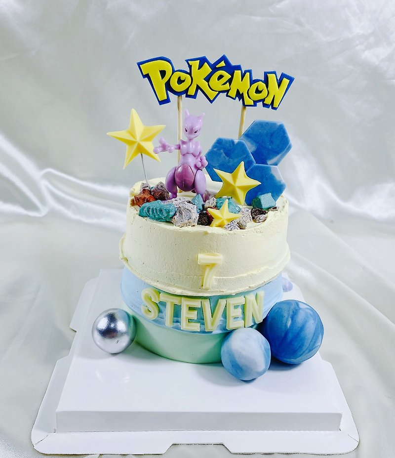 Pokémon Pokémon cake birthday cake custom made size one year old baby 4 6 inches face-to-face - เค้กและของหวาน - อาหารสด สีเหลือง
