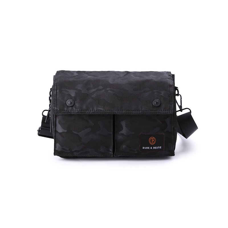 Multipurpose Small Bag Crossbody Bag Bicycle Bag Travel Bag Waist Bag Wander-Camouflage Black - กระเป๋าแมสเซนเจอร์ - วัสดุกันนำ้ สีดำ