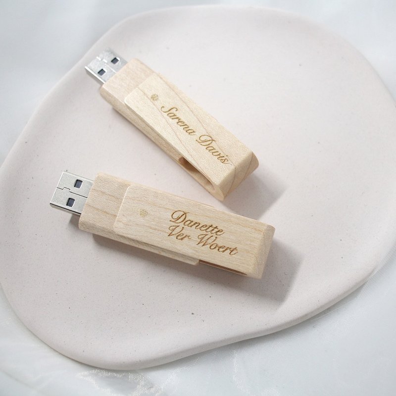 [Shi Design-Customized] 128G Nordic Log Lightweight Flash Drive USB USB3.0 - USB Flash Drives - Wood 