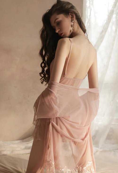 セクシーなシースルーソフトパジャマセット - ショップ Queensybra