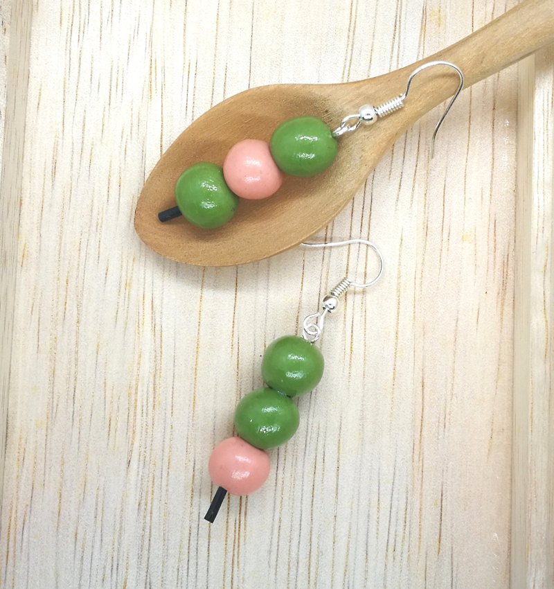 Japanese Matcha Mochi Stick - Earrings & Clip-ons - Clay 