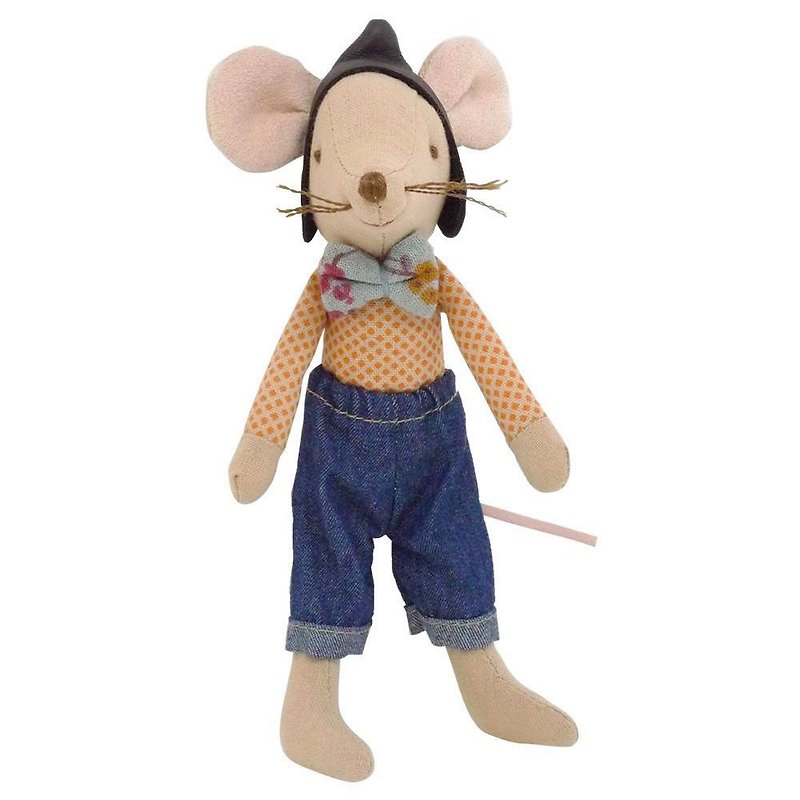 Racer Mouse, Papa - Stuffed Dolls & Figurines - Cotton & Hemp Brown