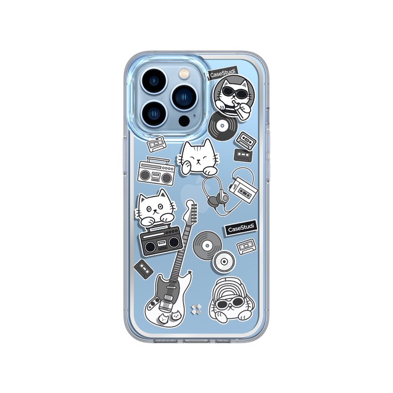 IPHONE 13 PRO MAX / 13 PRO / 13 CASE: CAST MUSIC CAT - 手機殼/手機套 - 塑膠 透明
