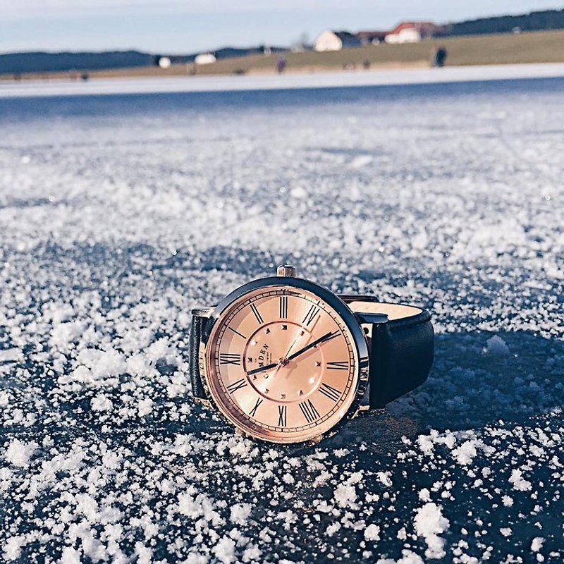 カムデン・ウォッチ|純粋な英国の降下ローズジンイングラン・ローマン数字の革の腕時計のNO27シリーズ - 腕時計 - 革 