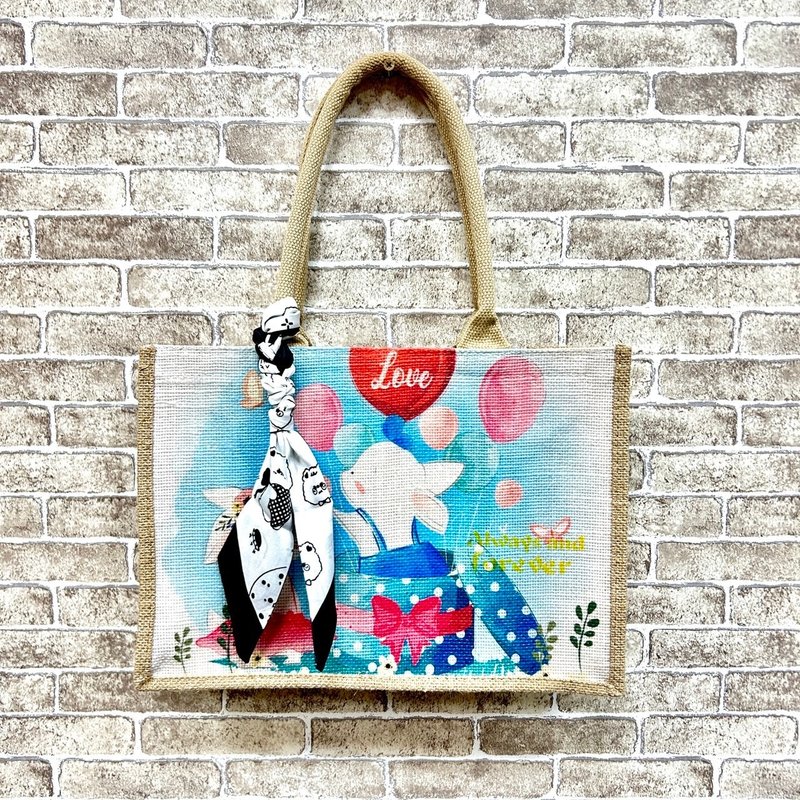 [Handmade] Confession Rabbit – Small horizontal zipper – Cultural and creative style lifestyle bag - Handbags & Totes - Cotton & Hemp Multicolor