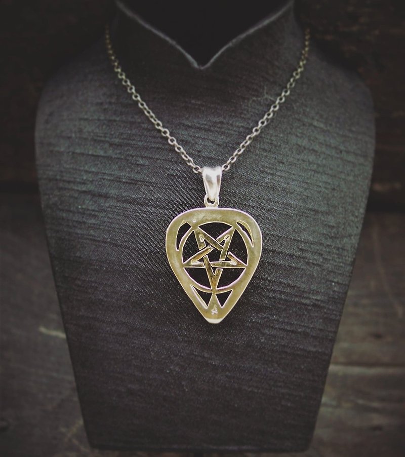 Custom brass version - simple guitar pick - Necklaces - Copper & Brass Gold