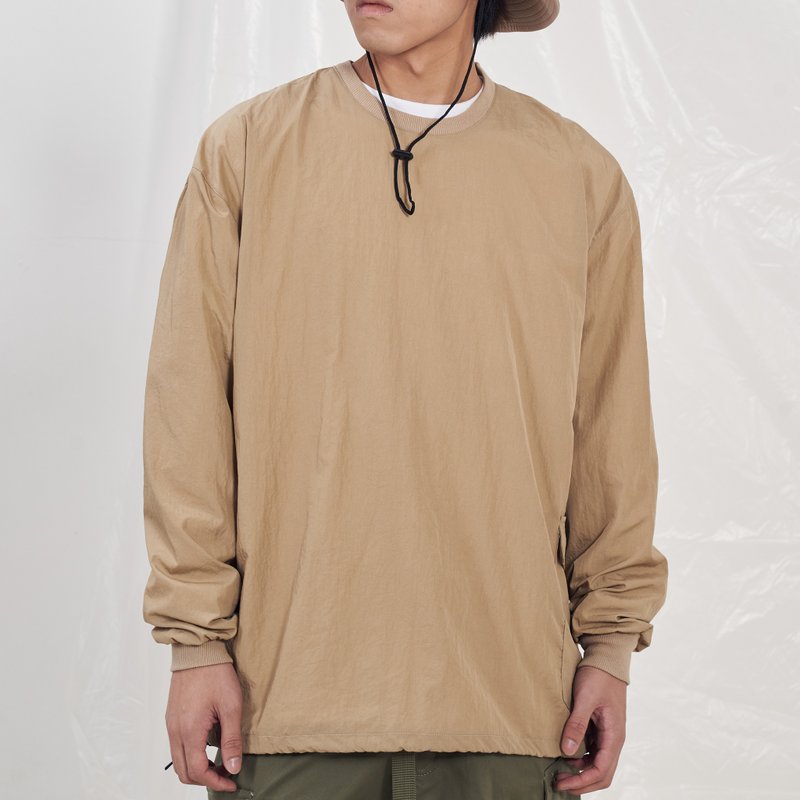 Lightweight Pullover/Water Resistant/outdoor/functional/unisex/breathable - เสื้อยืดผู้ชาย - วัสดุกันนำ้ สีกากี