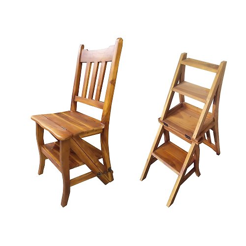 吉迪市 JatiLiving 【吉迪市100%全柚木家具】MU-19A 柚木樓梯椅 樓梯 餐椅 靠背椅