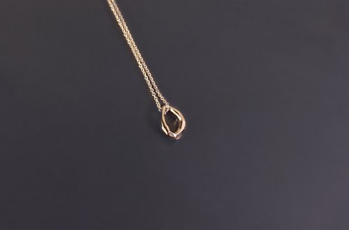 Maple jewelry design 切面系列-小水滴不規則切面925銀項鍊