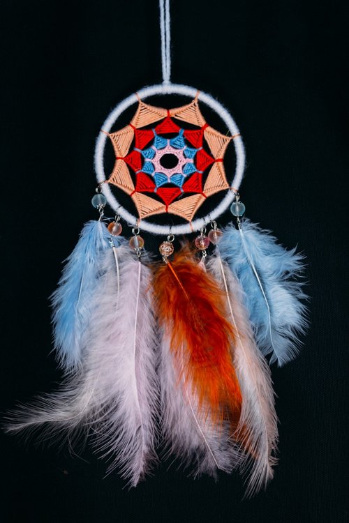 Mr.SkullyPop 純手工捕夢網 Handmade Dreamcatcher-【配色-水蜜桃】