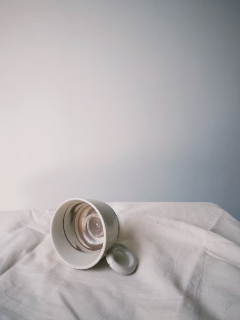 絞胎咖啡杯 - 咖啡杯/馬克杯 - 陶 咖啡色