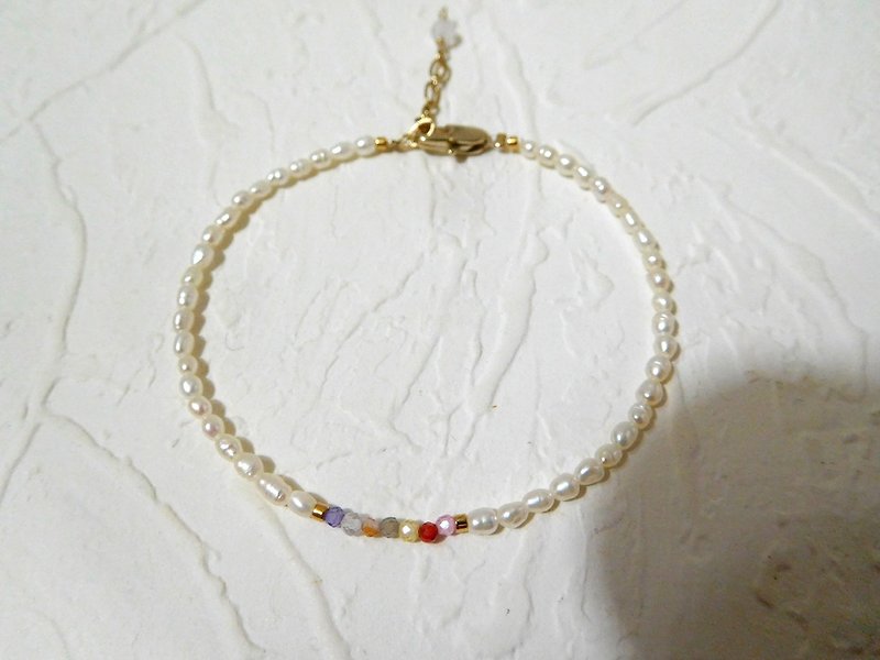 14k gold millet pearl colored Gemstone bracelet length can be customized - Bracelets - Other Metals Gold