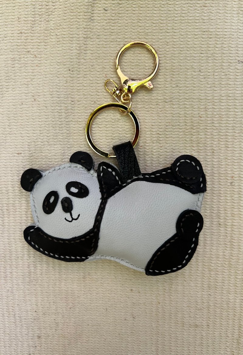 Panda Yuanyuan EasyCard Chip/Pendant - ที่ห้อยกุญแจ - หนังแท้ สีดำ