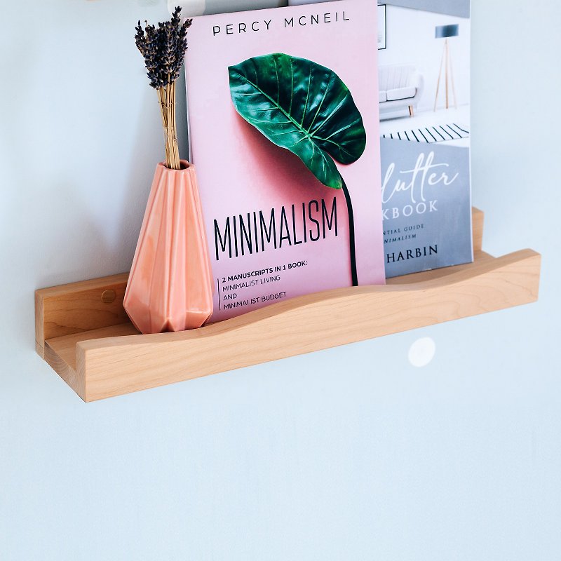 Floating Ledge Shelf, Wavy Shelf, Wooden Floating Shelf, Shelf with Curved Ledge - Bookshelves - Wood 