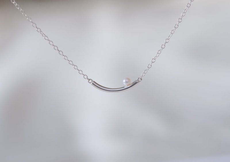 lítið perla necklace１ ベビーパールネックレス　silver925　シルバー - 項鍊 - 寶石 白色