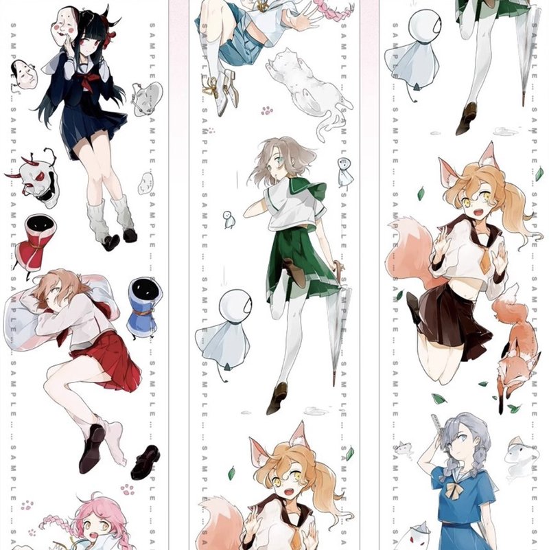 JK妖 日本の少女 PET 和紙膠帶 台灣製 10米卷 - 紙膠帶/和紙/PET - 其他材質 多色