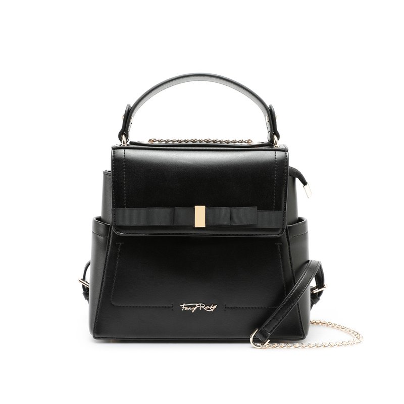 ウェビングボウサイドバックパック - ショルダーバッグ - 合皮 ブラック