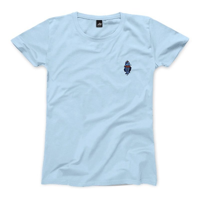 Nice to MEAT you - Fish - Water Blue - Women's T-Shirt - เสื้อยืดผู้หญิง - ผ้าฝ้าย/ผ้าลินิน 
