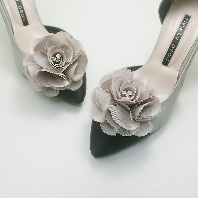 Decorative  mocha flower Bridal Shoe Clips  for Wedding Party