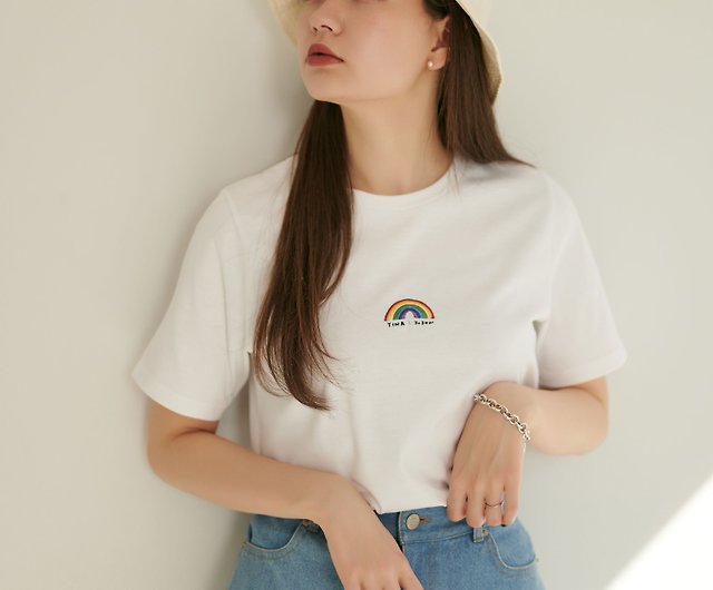T-shirt Made in Japan Rainbow embroidery / TINA: JOJUN - Shop