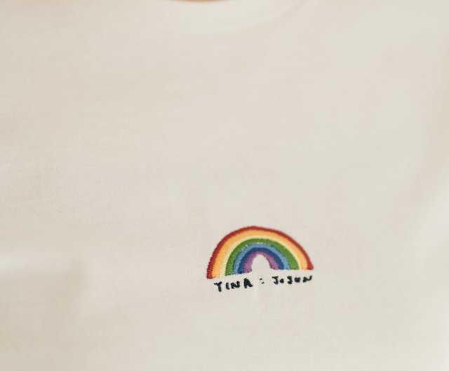 T-shirt Made in Japan Rainbow embroidery / TINA: JOJUN - Shop