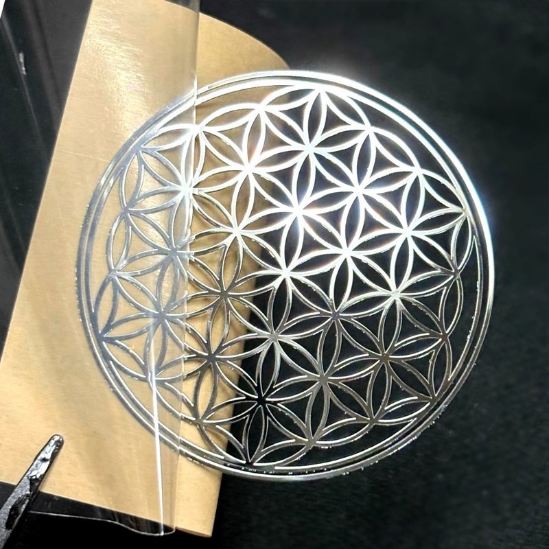 生命之花銀色縷空金屬貼紙 - 貼紙 - 其他金屬 銀色