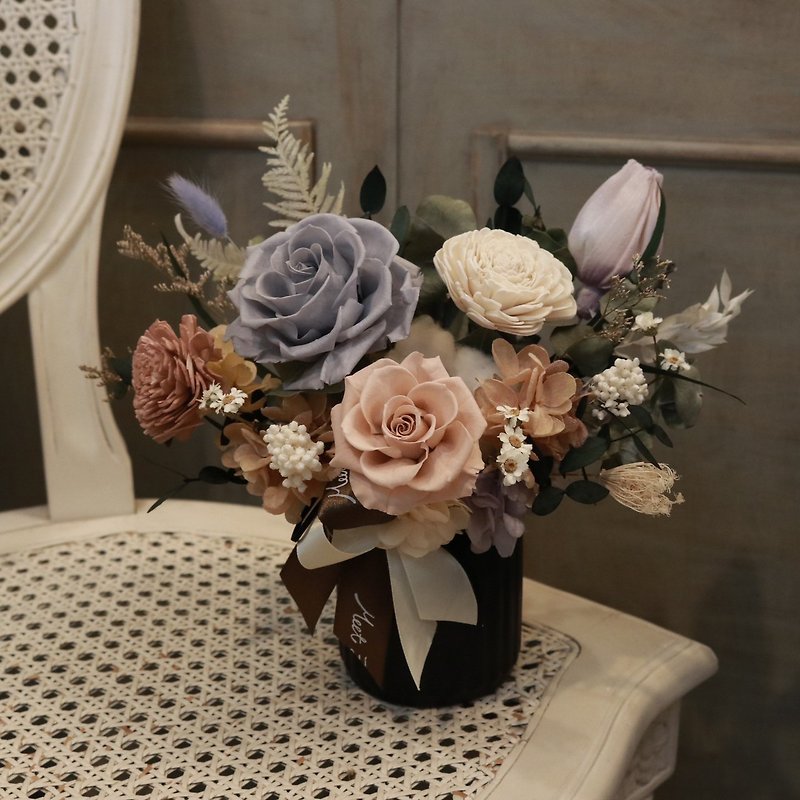 【Encounter Eternity】Eternal Rose European Style Retro Potted Plant - Dried Flowers & Bouquets - Plants & Flowers 