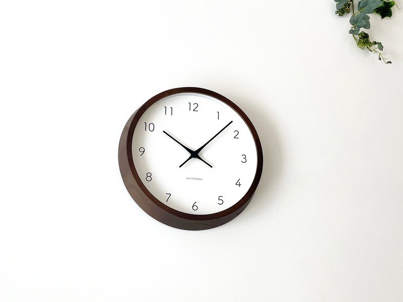 KATOMOKU muku clock 7 white ash brown (km-60BR) wall clock  made in japan - Clocks - Wood Brown