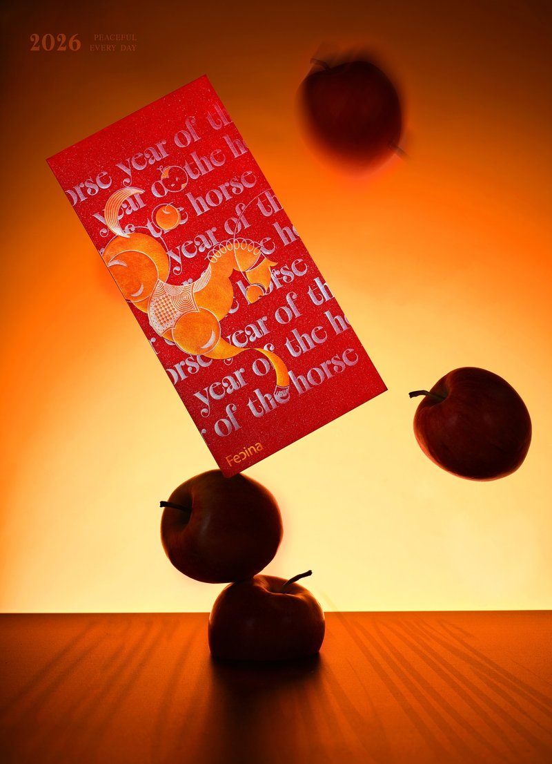 【馬躍平安】2026新年燙金紅包 - 紅包袋/春聯 - 紙 紅色