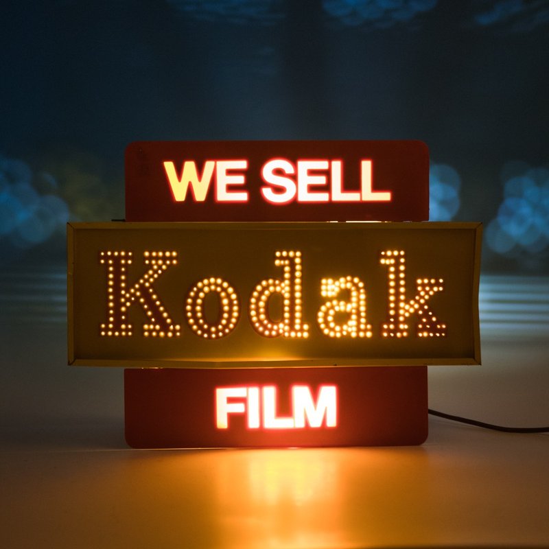 桑惠商號  1960s  紐約製 KODAK柯達經典廣告燈箱 全類比光束換色 - 燈具/燈飾 - 其他金屬 黃色