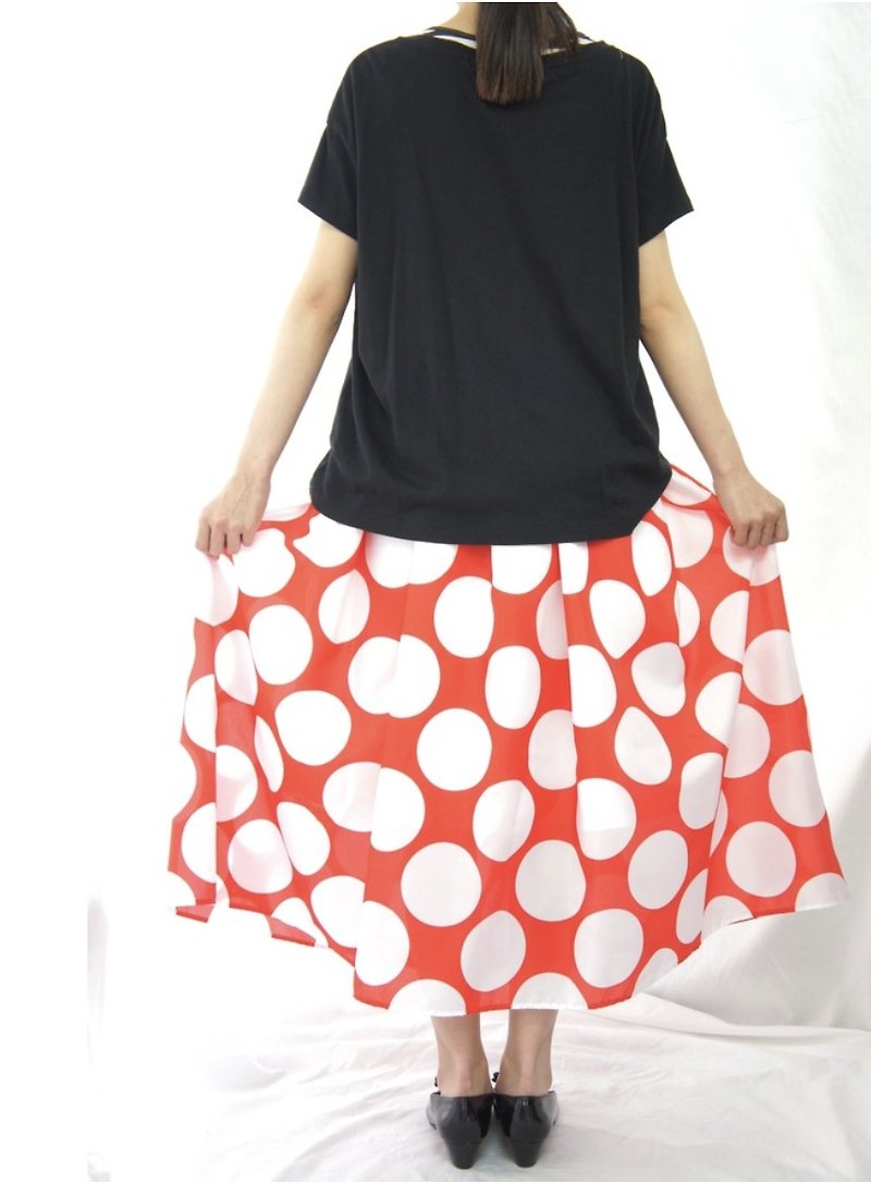 水玉スカート - 裙子/長裙 - 聚酯纖維 紅色