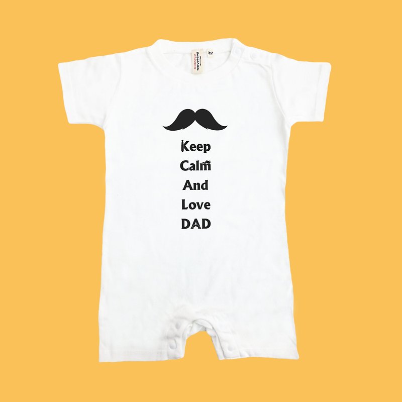 [Father's Day gift] Keep Calm baby love dad Japan United Athle cotton short-sleeved package fart clothes feeling soft - Other - Cotton & Hemp 