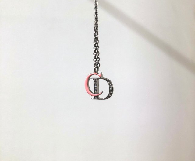 Dior シルバー ネックレス ピンクストーン ディオール ロゴストーン Dior シルバー ネックレス ピンクストーン ディオール ロゴストーン
