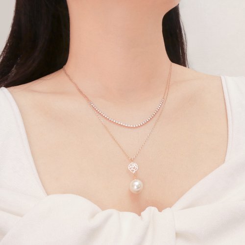 ADARA CHAO 法式原創飾品 【快速出貨】Elegance 晶鑽珍珠項鍊套組 珍珠項鍊 Essential系列