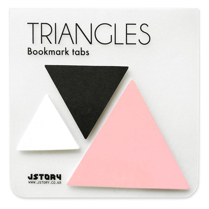 Dessin x Jstory-2D sticky labels - triangle (white / black / pink), JST31515 - Sticky Notes & Notepads - Paper Pink