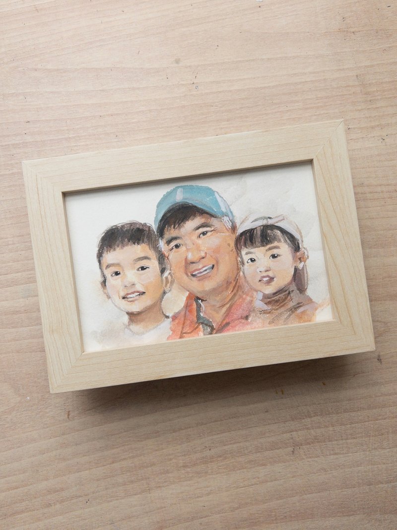 [Draw your photo] A portrait watercolor illustration in a straightforward oil painting style. Customized portrait hand-painted original painting. - ภาพวาดบุคคล - กระดาษ 