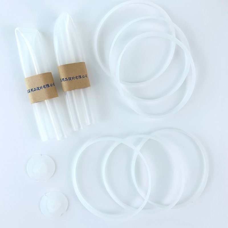 iO Cup Accessories | Si parts(included ring*6/plug*2) and Straw*2 - กระติกน้ำ - ซิลิคอน ขาว