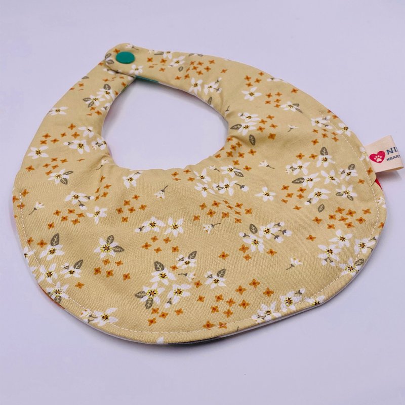 Jeju Island style fresh flower bib double gauze saliva towel design full moon gift - ผ้ากันเปื้อน - ผ้าฝ้าย/ผ้าลินิน สีเหลือง