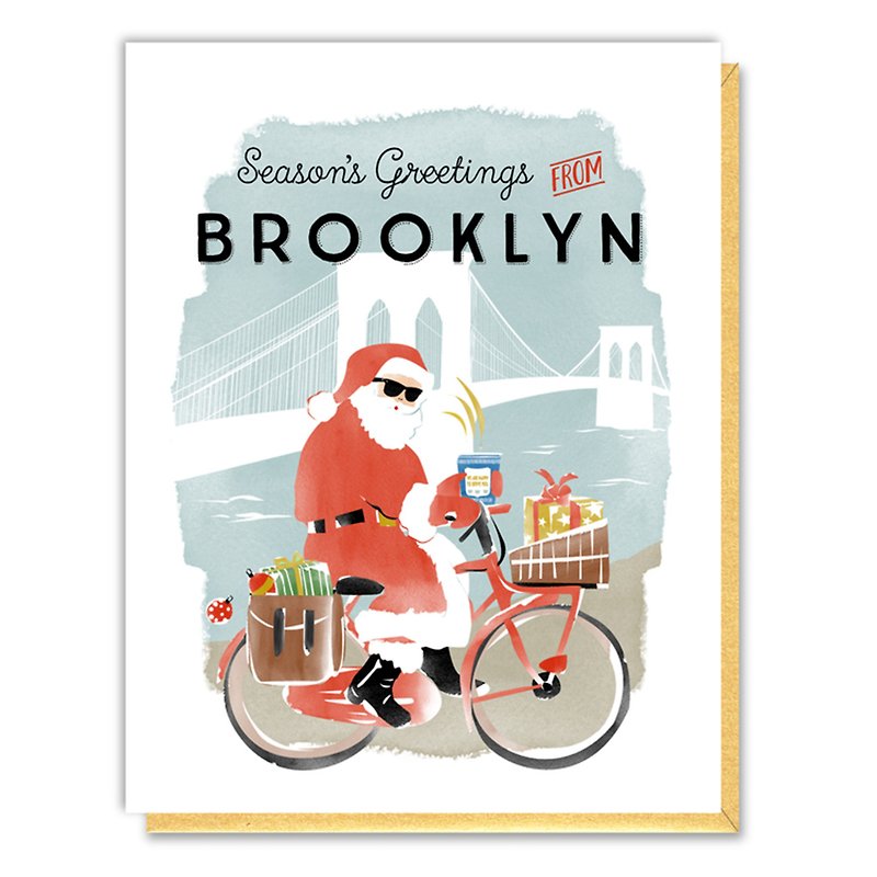 聖誕卡/耶誕卡Driscoll-布魯克林的聖誕快遞 - 卡片/明信片 - 紙 紅色