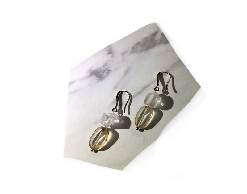  MF's Stone Earring- crystal clear - ต่างหู - คริสตัล สีใส