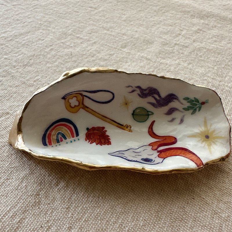 [Divination] Handmade Oyster Shell Jewelry Plate I Crystal Purification Plate I Natural Shell - กล่องเก็บของ - เปลือกหอย 