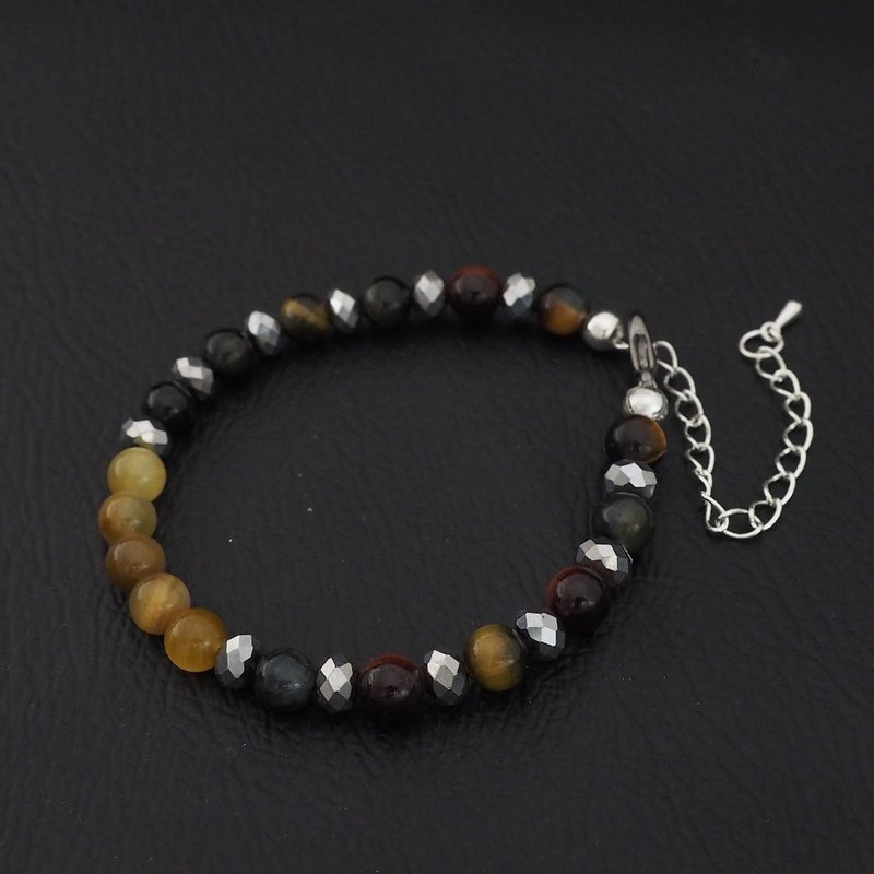 Lucky Natural Stone Beads bracelet  ,Stone beads jewelry - 手鍊/手環 - 石頭 銀色