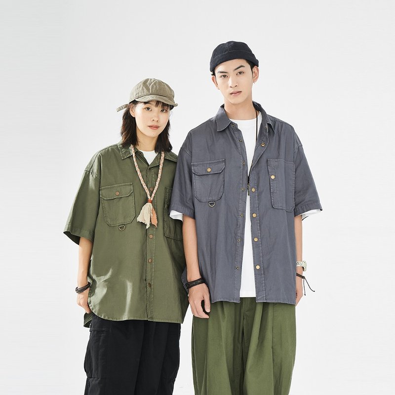 TopBasics 日系雙口袋工裝襯衫 - 男襯衫/休閒襯衫 - 棉．麻 灰色